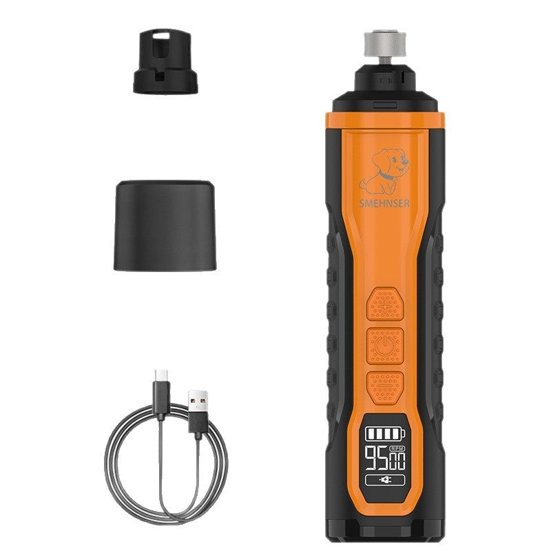 USB Rechargeable Pet Nail Grinder - Quiet Electric Nail Trimmer for Dogs & Cats