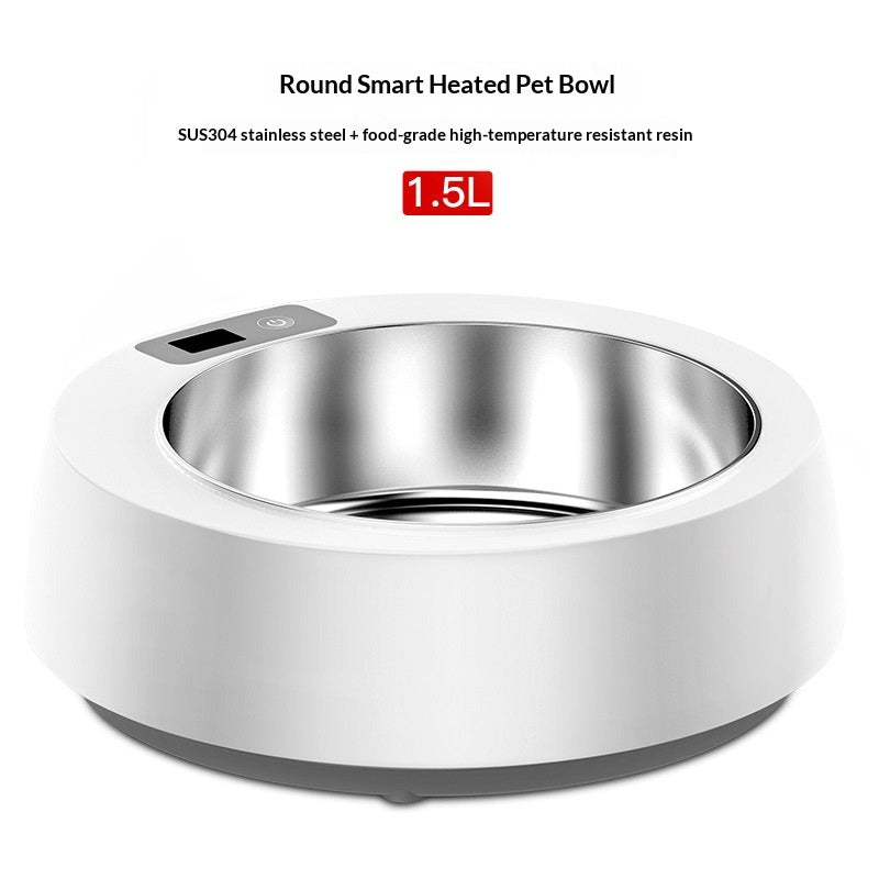 Smart Heated Pet Bowl - Temperature Control Stainless Steel Feeding Bowl for Dogs & Cats