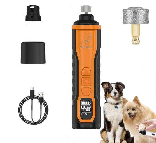 USB Rechargeable Pet Nail Grinder - Quiet Electric Nail Trimmer for Dogs & Cats