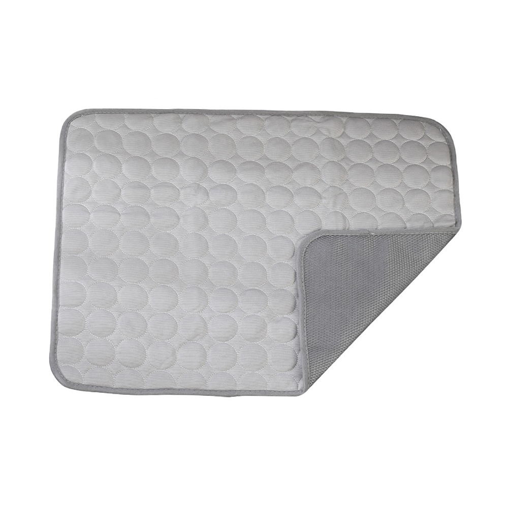 Cooling Ice Silk Pet Mat - Breathable Summer Dog Bed Pad with Anti-Slip Base