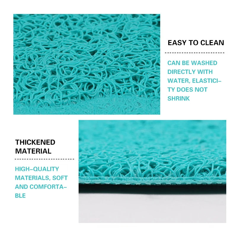 Waterproof Cat Litter Mat - Non-Slip Paw Print Design with Easy Clean PVC Surface for Home & Car