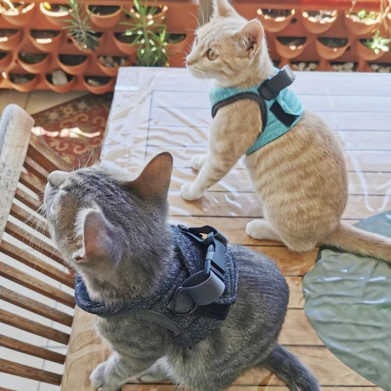 Adjustable Anti-Escape Cat Harness - Lightweight Breathable Soft Vest for Kittens & Small Cats with Leash