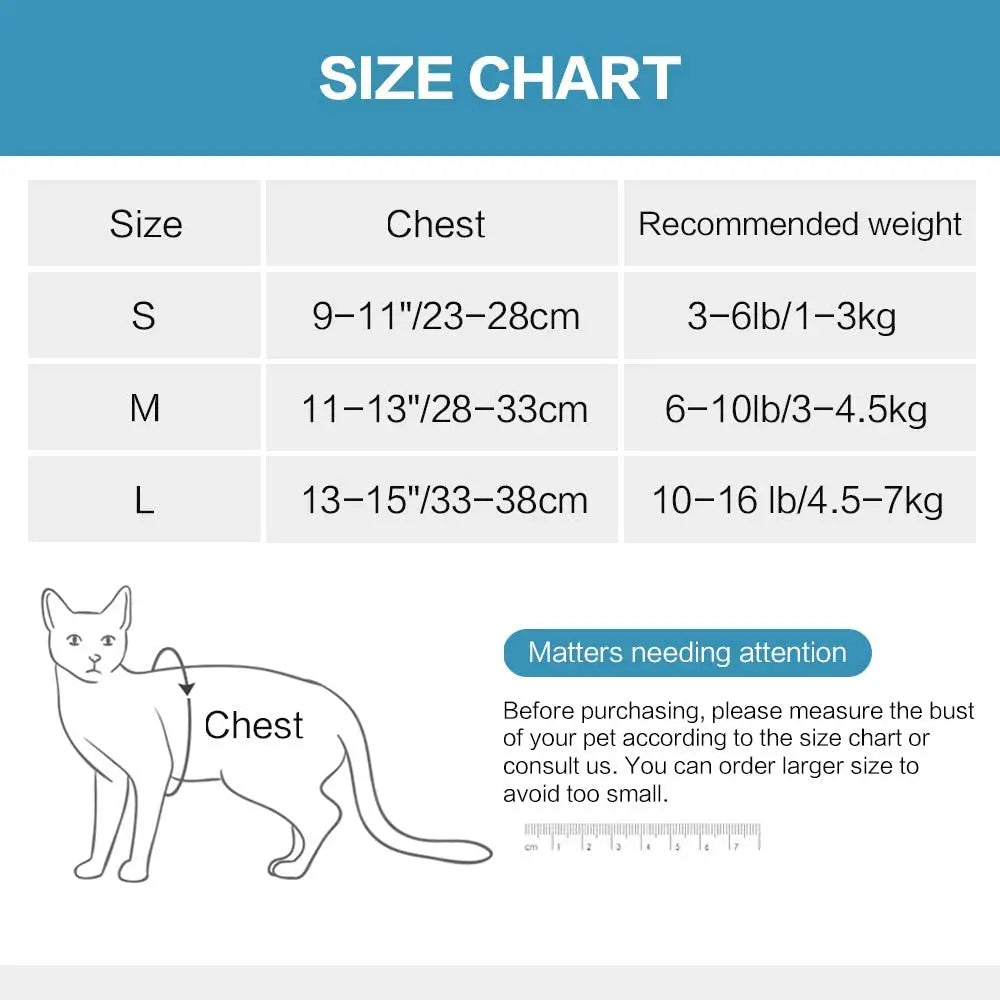 Adjustable Anti-Escape Cat Harness - Lightweight Breathable Soft Vest for Kittens & Small Cats with Leash