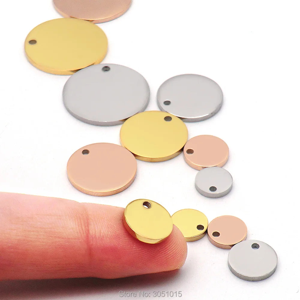 Blank Stainless Steel Pet ID Tags - 100 Pack Engravable Dog Tags for Custom Personalization