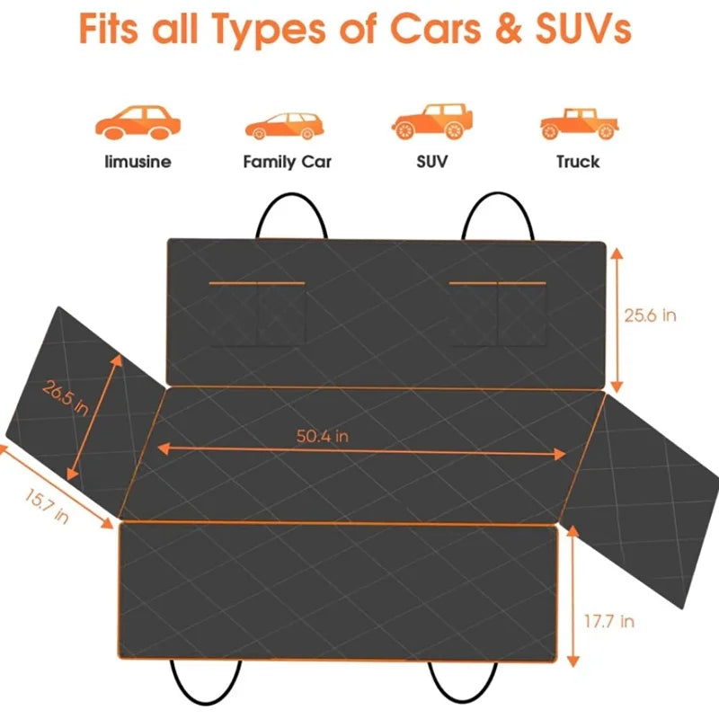 Dog car seat cover hammock installed in SUV