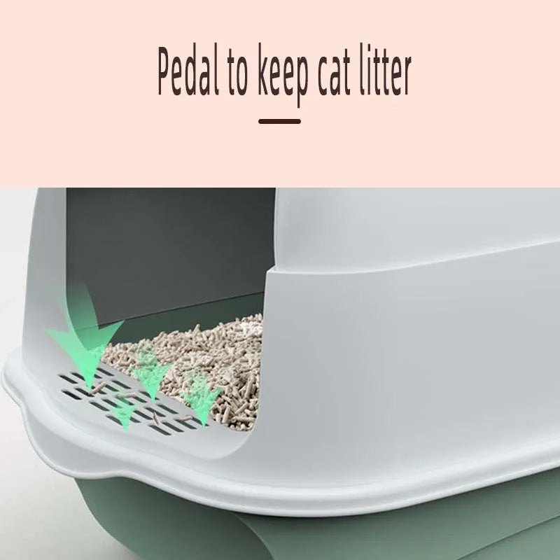 Large Enclosed Cat Litter Box - Odor Control & Spillproof Design with Scoop