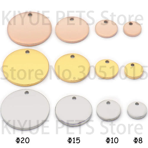 Blank Stainless Steel Pet ID Tags - 100 Pack Engravable Dog Tags for Custom Personalization