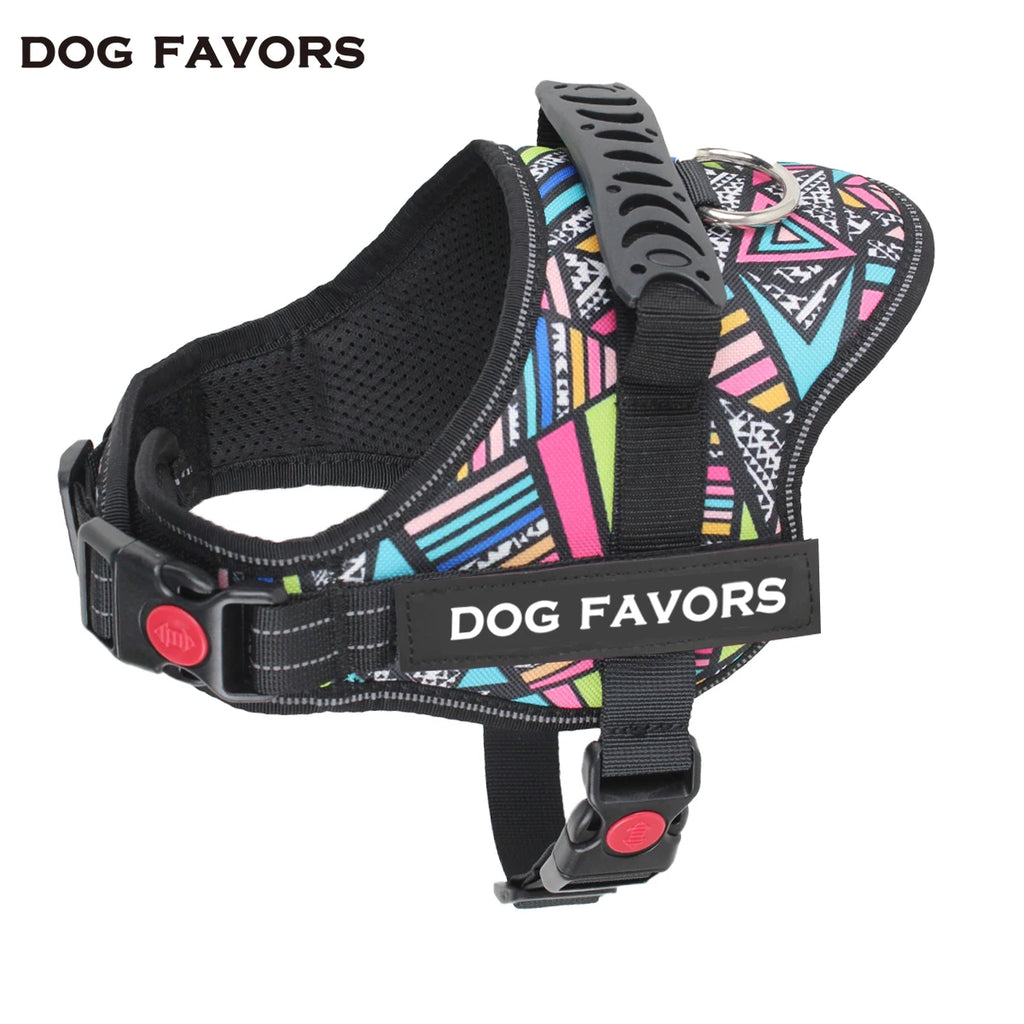 Reflective No-Pull Dog Harness Vest with Customizable Tags - Safe Training & Walking Gear