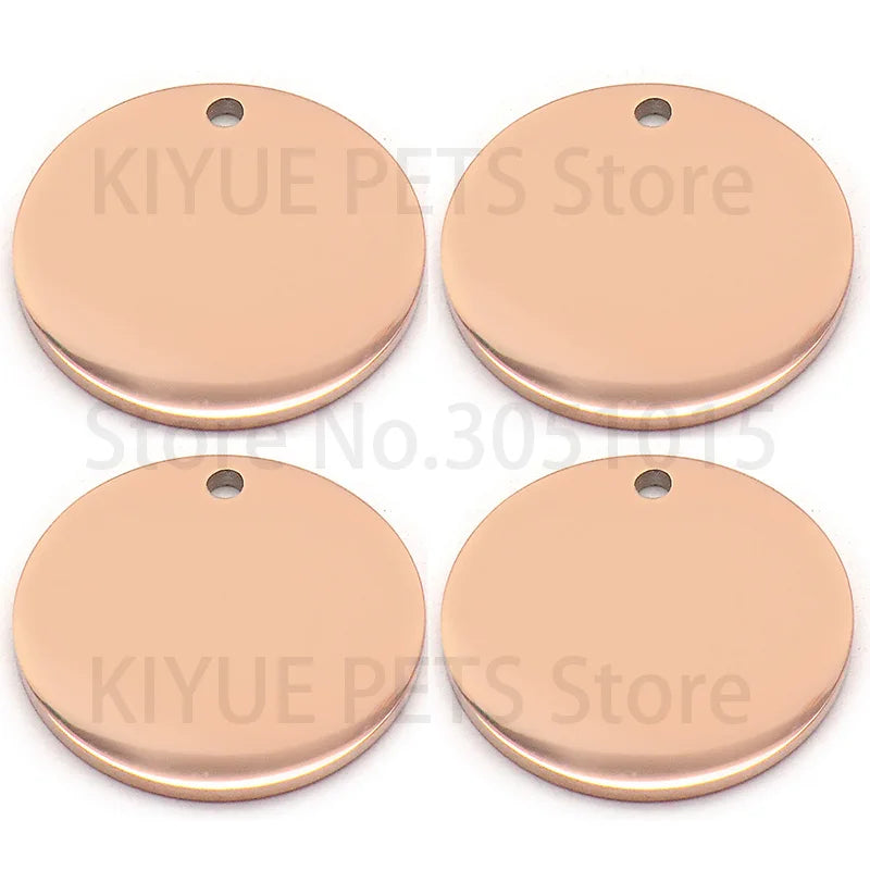 Blank Stainless Steel Pet ID Tags - 100 Pack Engravable Dog Tags for Custom Personalization