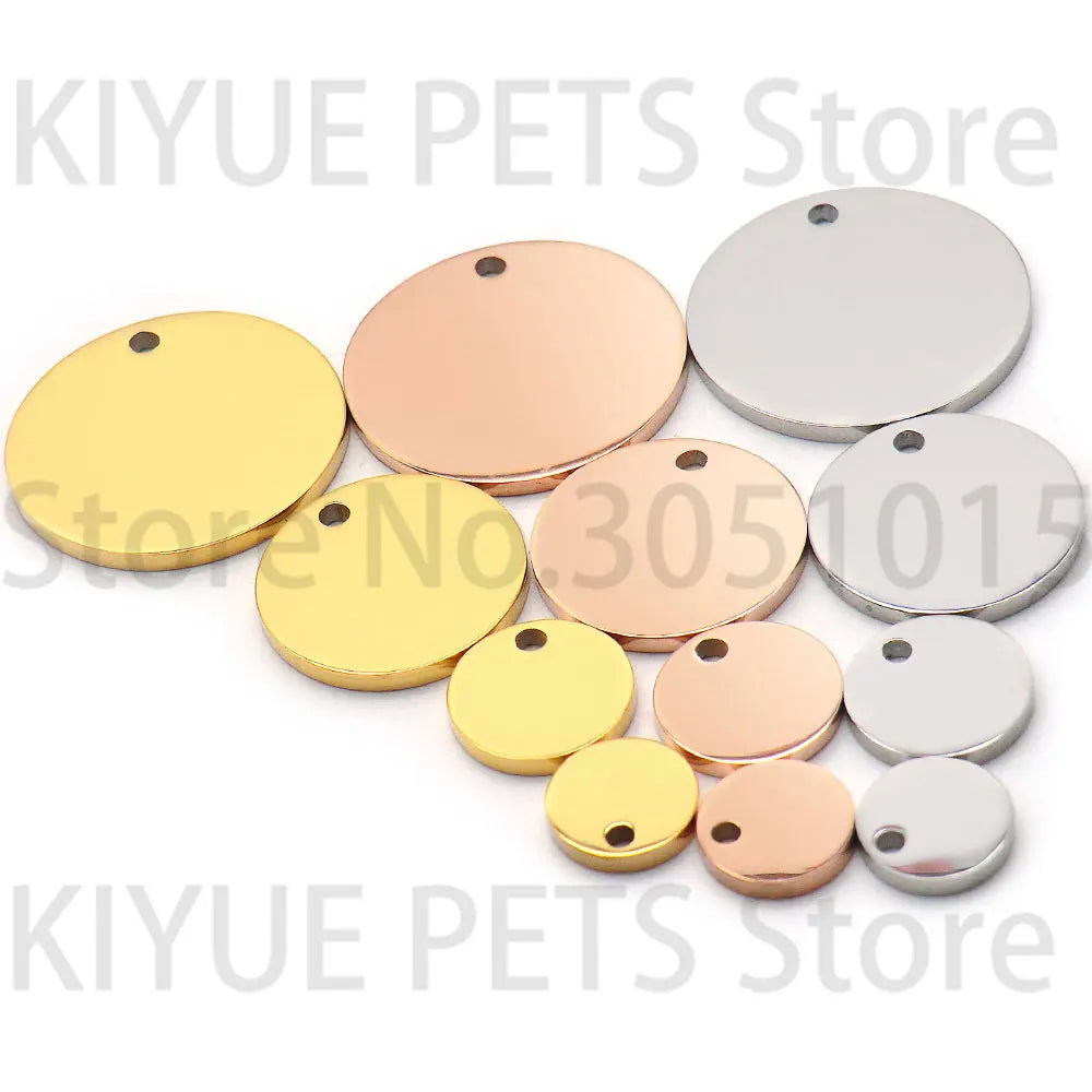 Blank Stainless Steel Pet ID Tags - 100 Pack Engravable Dog Tags for Custom Personalization