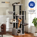 ClawTower 3-Tier Cat Scratching Post with sisal and hideaway