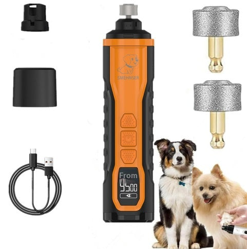 USB Rechargeable Pet Nail Grinder - Quiet Electric Nail Trimmer for Dogs & Cats