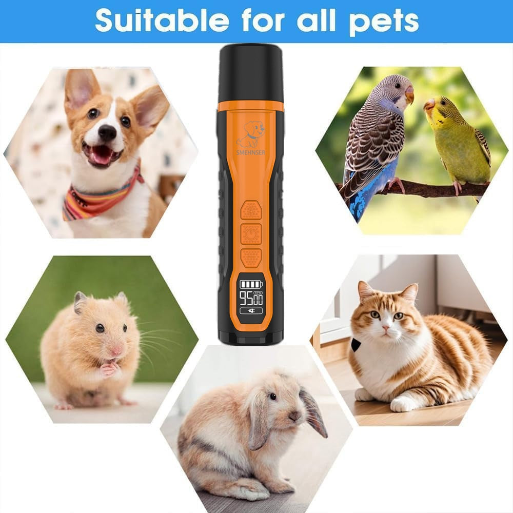 USB Rechargeable Pet Nail Grinder - Quiet Electric Nail Trimmer for Dogs & Cats