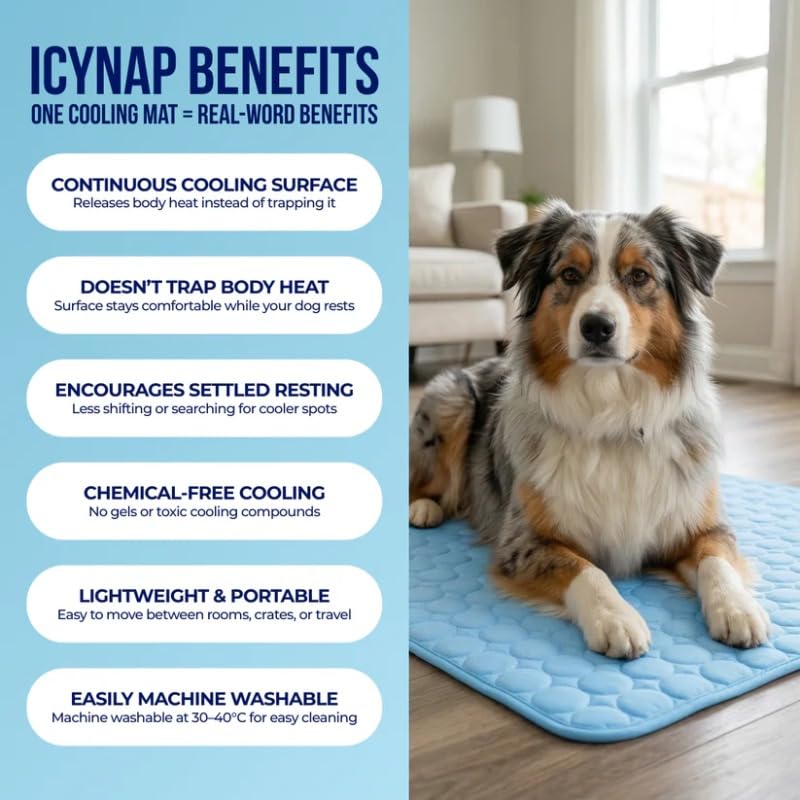 Cooling Ice Silk Pet Mat - Breathable Summer Dog Bed Pad with Anti-Slip Base
