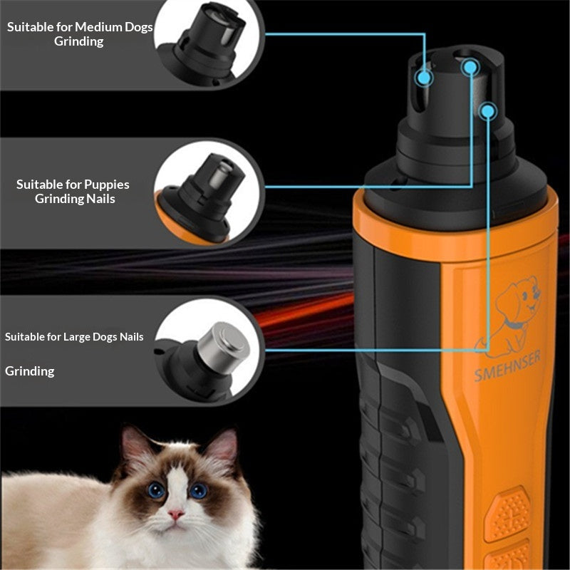 USB Rechargeable Pet Nail Grinder - Quiet Electric Nail Trimmer for Dogs & Cats